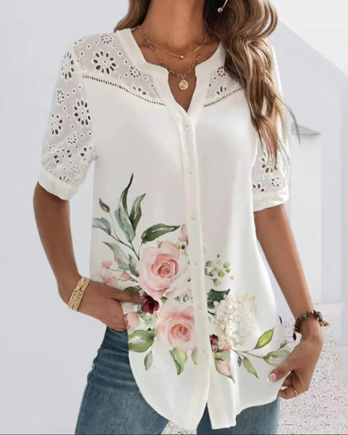 Camisa Slim Floral Eva